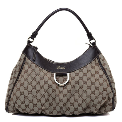 Gucci Monogram Large D Gold Hobo Dark Brown 1 of 12