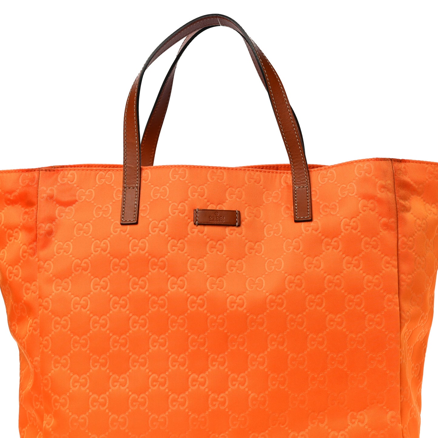 Nylon Monogram Medium Tote Orange