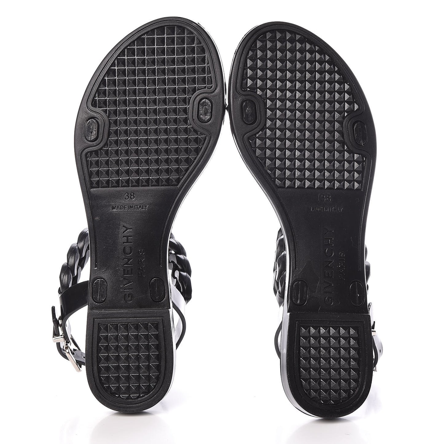 Jelly Chain Sandal Flats 38 Black