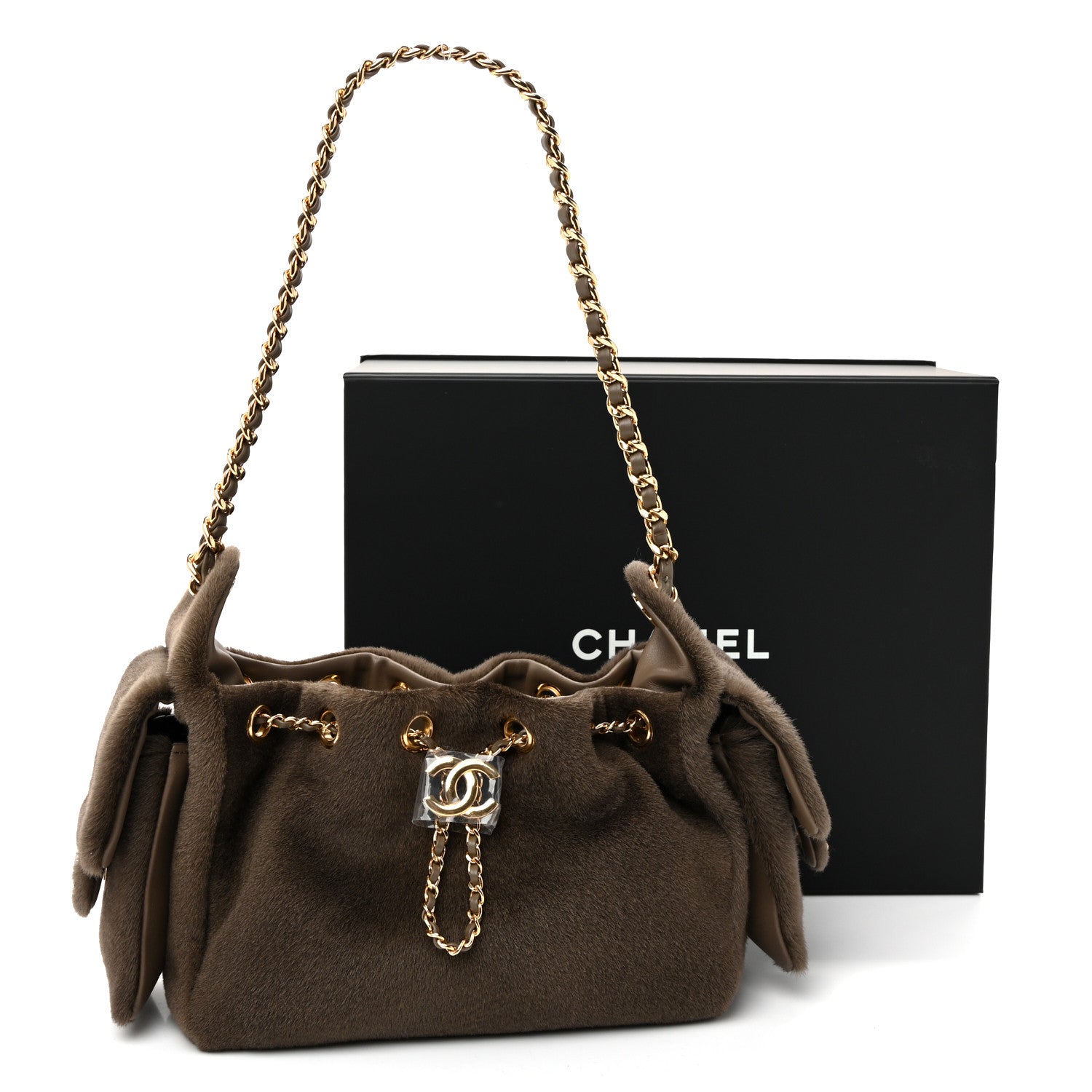 Chanel Pony Hair Mini Chanel 25 Handbag Dark Khaki 19 of 20