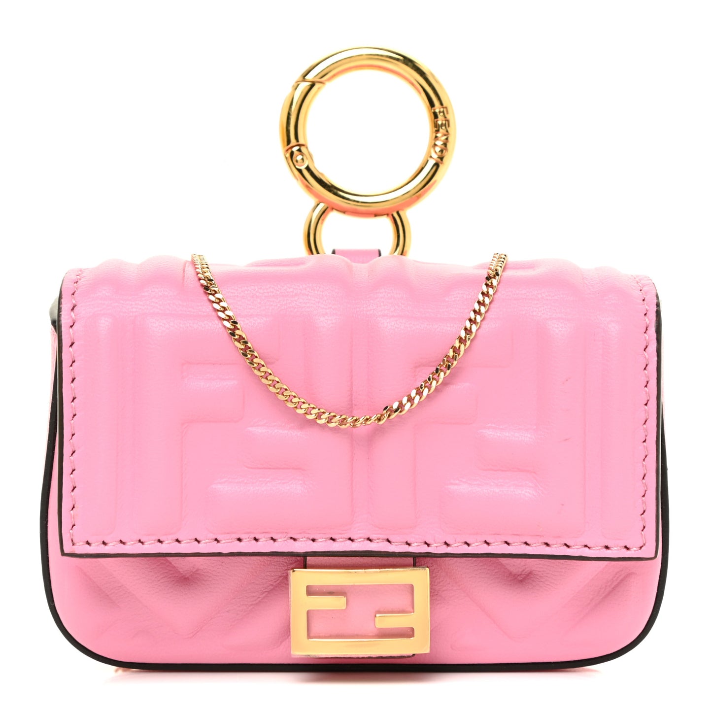 Nappa Matisse FF Embossed Nano Baguette Charm Lollypop