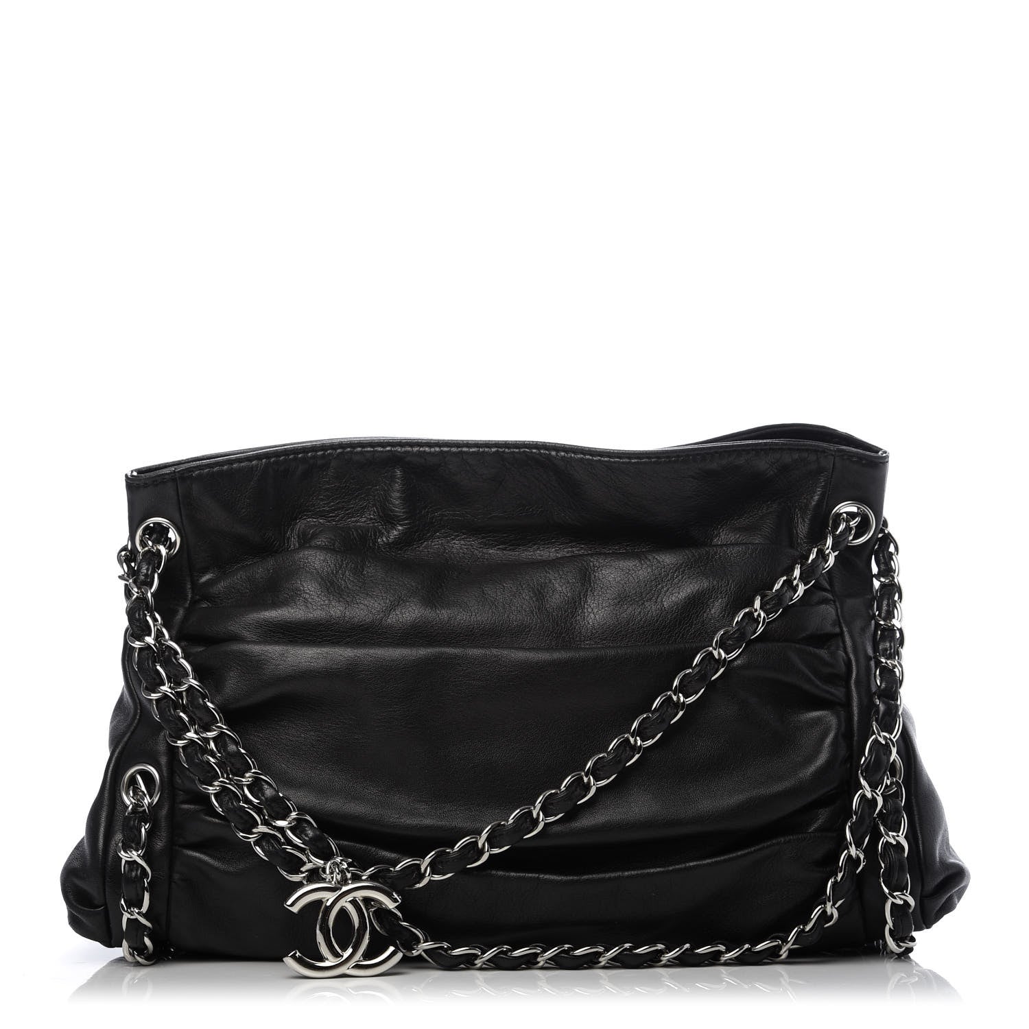 Chanel Lambskin Large Sharpei Shoulder Bag Black 1 of 9