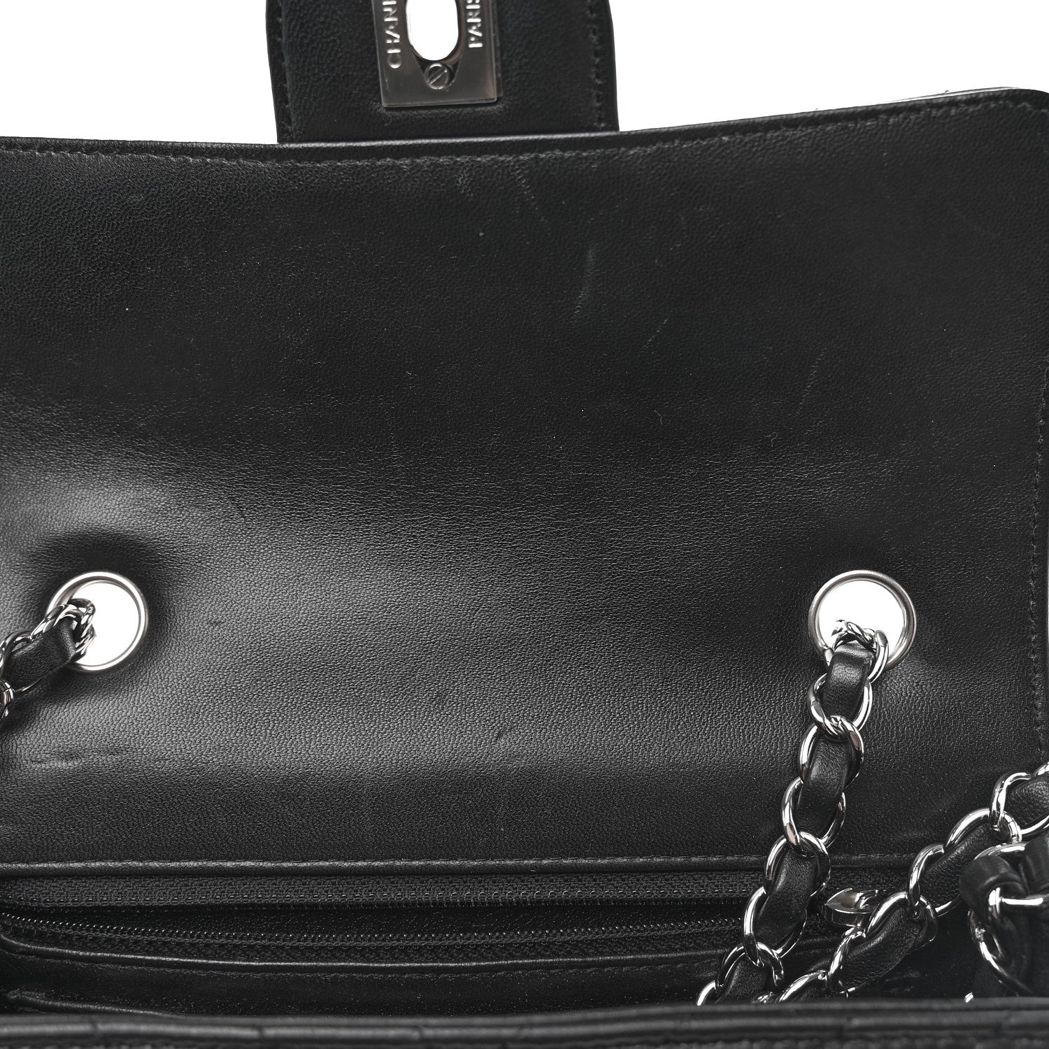 Chanel Lambskin Chevron Quilted Mini Rectangular Flap Black 15 of 15