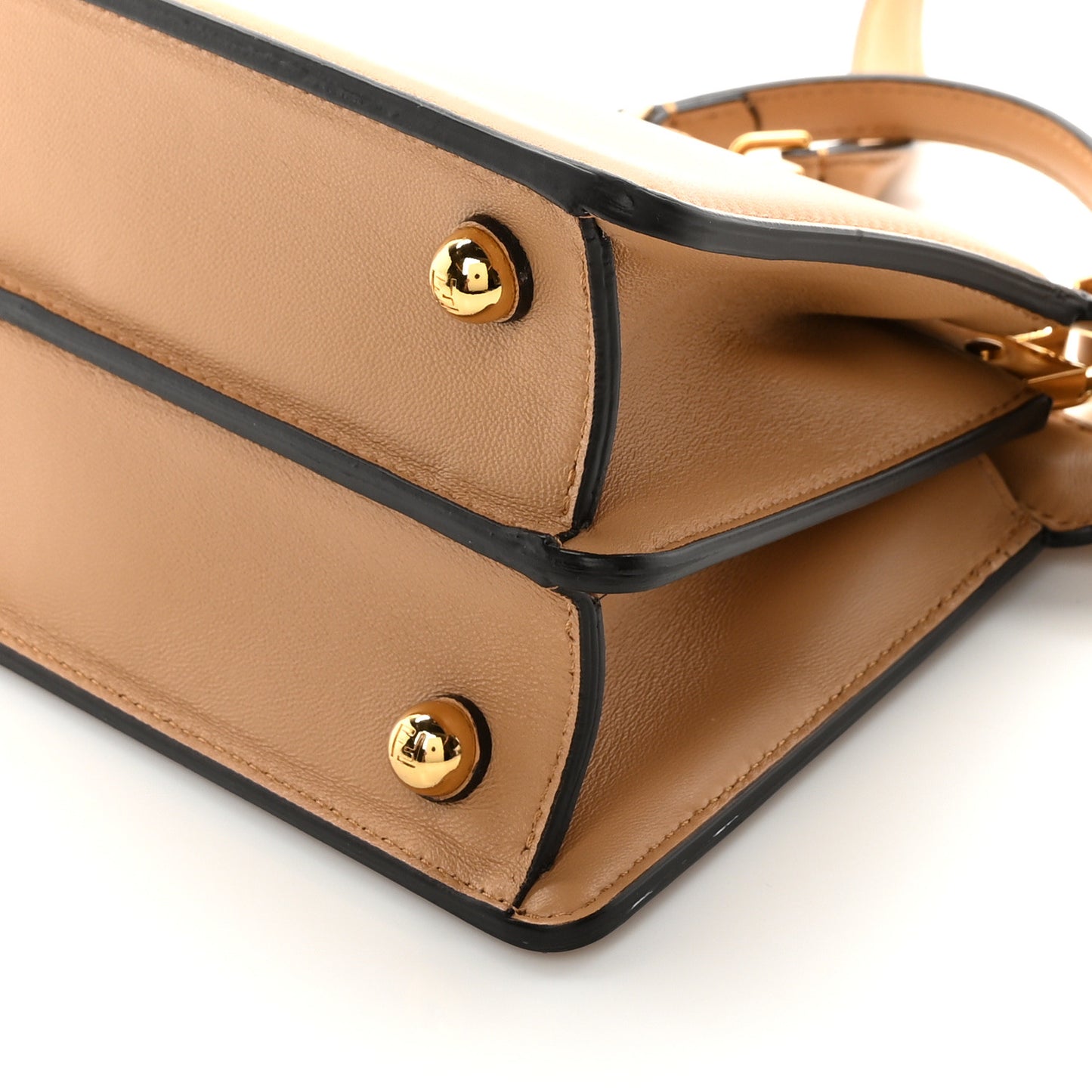 Shiny Nappa Petite Peekaboo I SEE U Satchel Miele Scuro