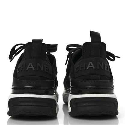 Chanel Velvet Calfskin Mixed Fibers CC Sneakers 38 Black 5 of 10