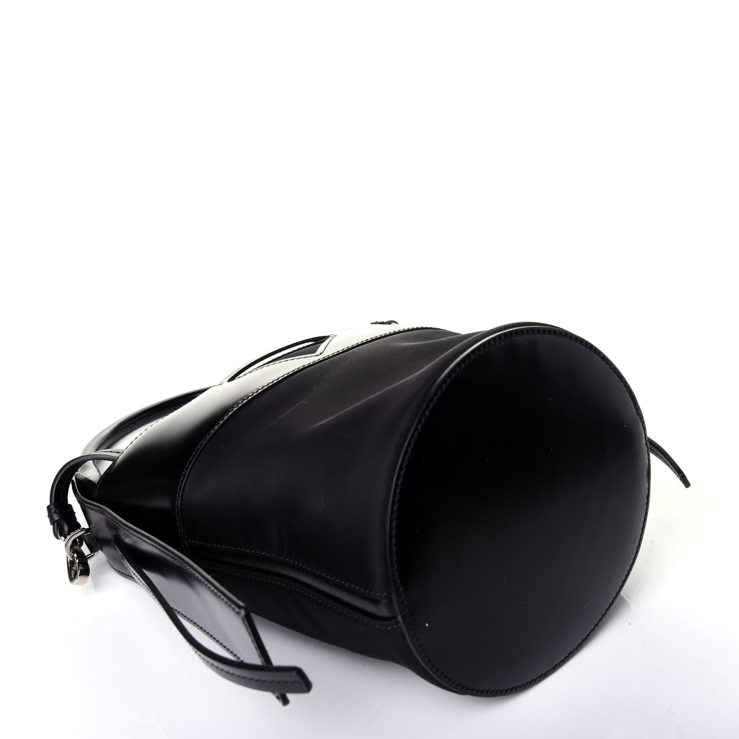 Prada Tessuto Spazzolato Ouverture Bucket Bag Black 5 of 10