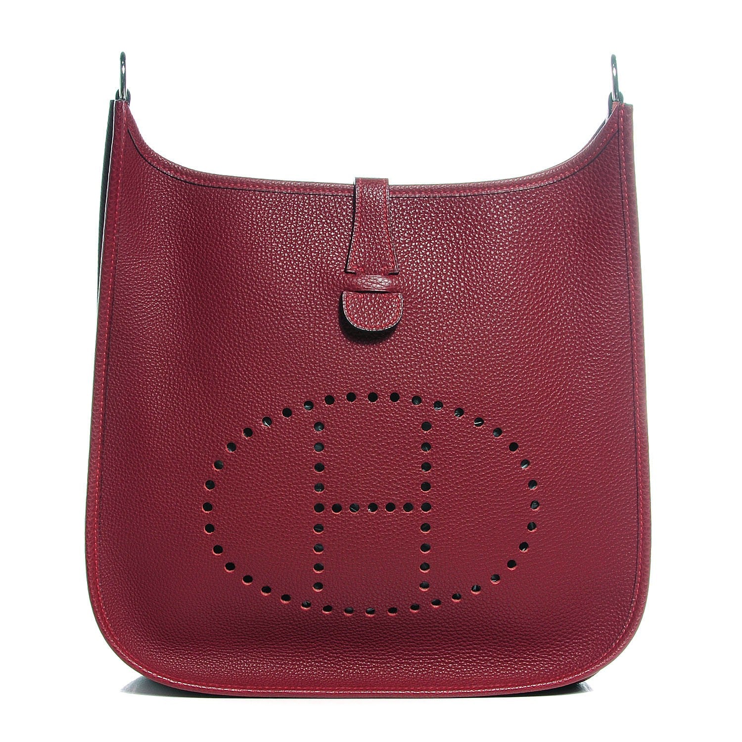 Hermes Taurillon Clemence Evelyne GM Rouge H 1 of 16