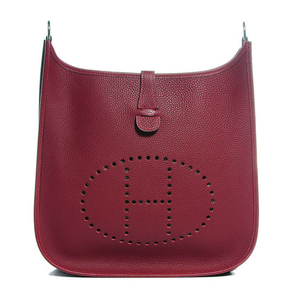 Hermes Taurillon Clemence Evelyne GM Rouge H 1 of 16