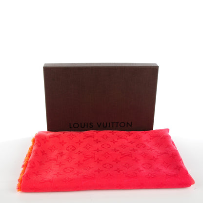Louis Vuitton Silk Wool Monogram Sunrise Shawl Corail 6 of 6