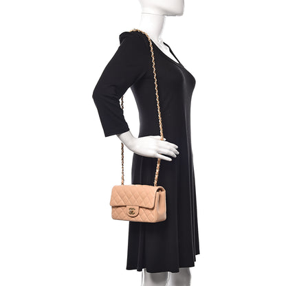 Chanel Lambskin Quilted Mini Rectangular Flap Beige 2 of 11