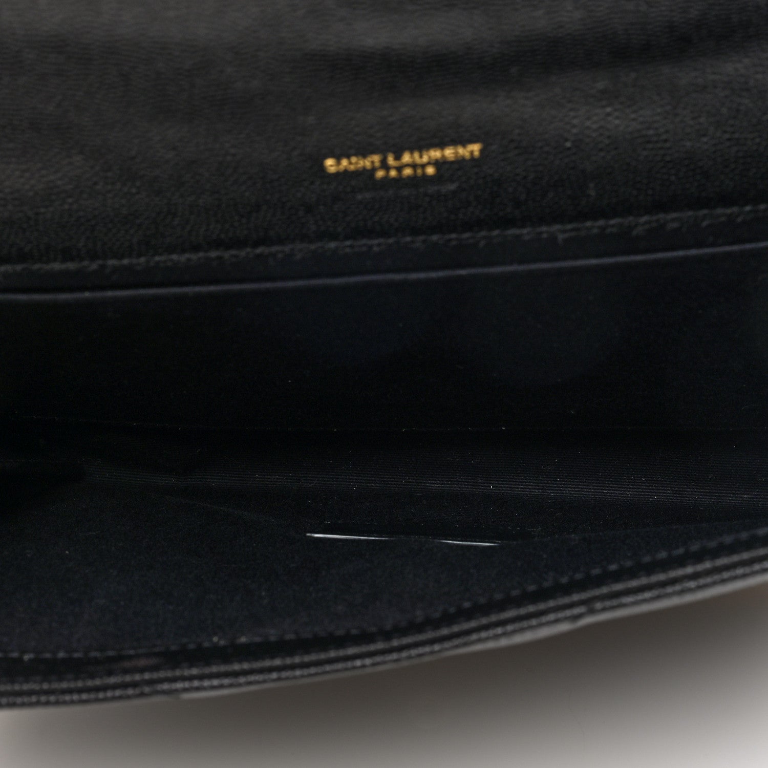 Saint Laurent Grain De Poudre Matelasse Chevron Monogram Envelope Clutch Black 5 of 7