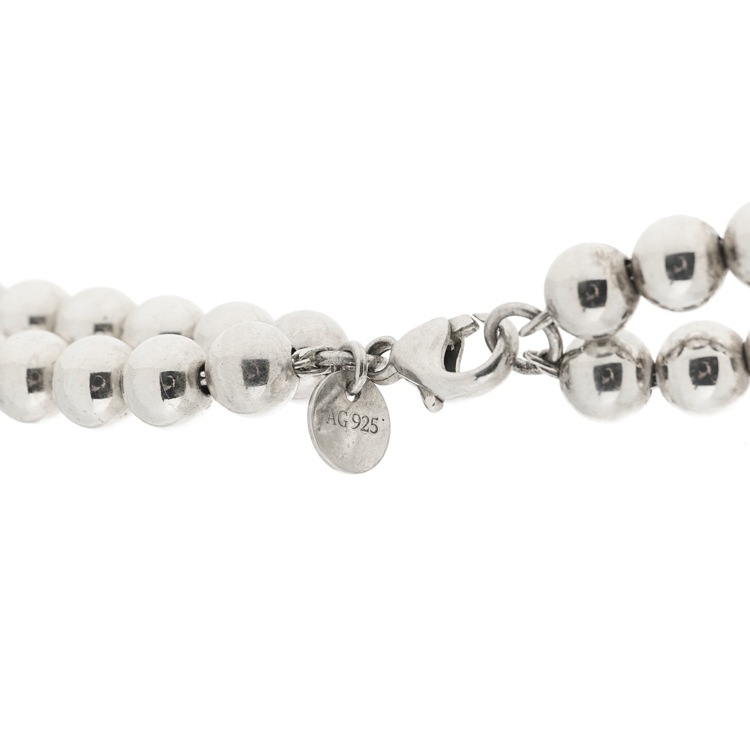 Tiffany Sterling Silver HardWear Graduated Ball Two-Row Necklace 4 of 5