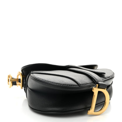 Christian Dior Grained Calfskin Mini Saddle Bag Black 4 of 11
