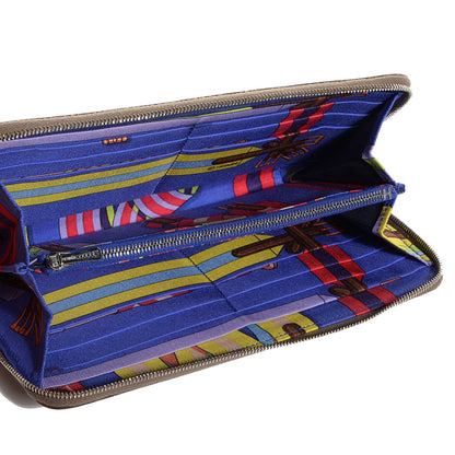 Hermes Epsom Silk'in Wallet Etoupe Bleu Electrique 5 of 12