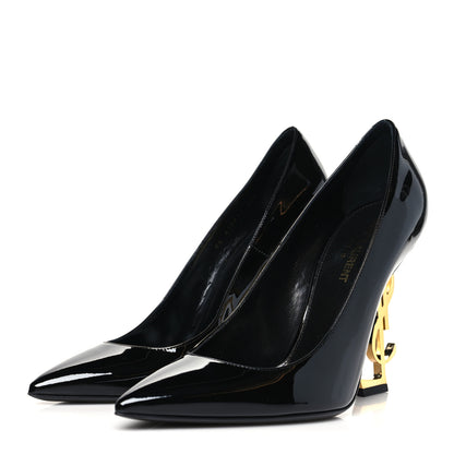 Saint Laurent Patent Opyum 110 Pumps 38.5 Black Gold 4 of 10