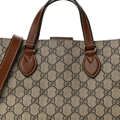 Gucci Soft GG Supreme Monogram Small Crossbody Tote Beige Cuir 8 of 10