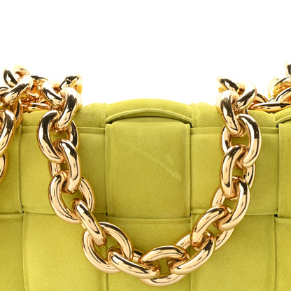Bottega Veneta Suede Maxi Intrecciato Padded Chain Cassette Crossbody Bag Kiwi 10 of 12
