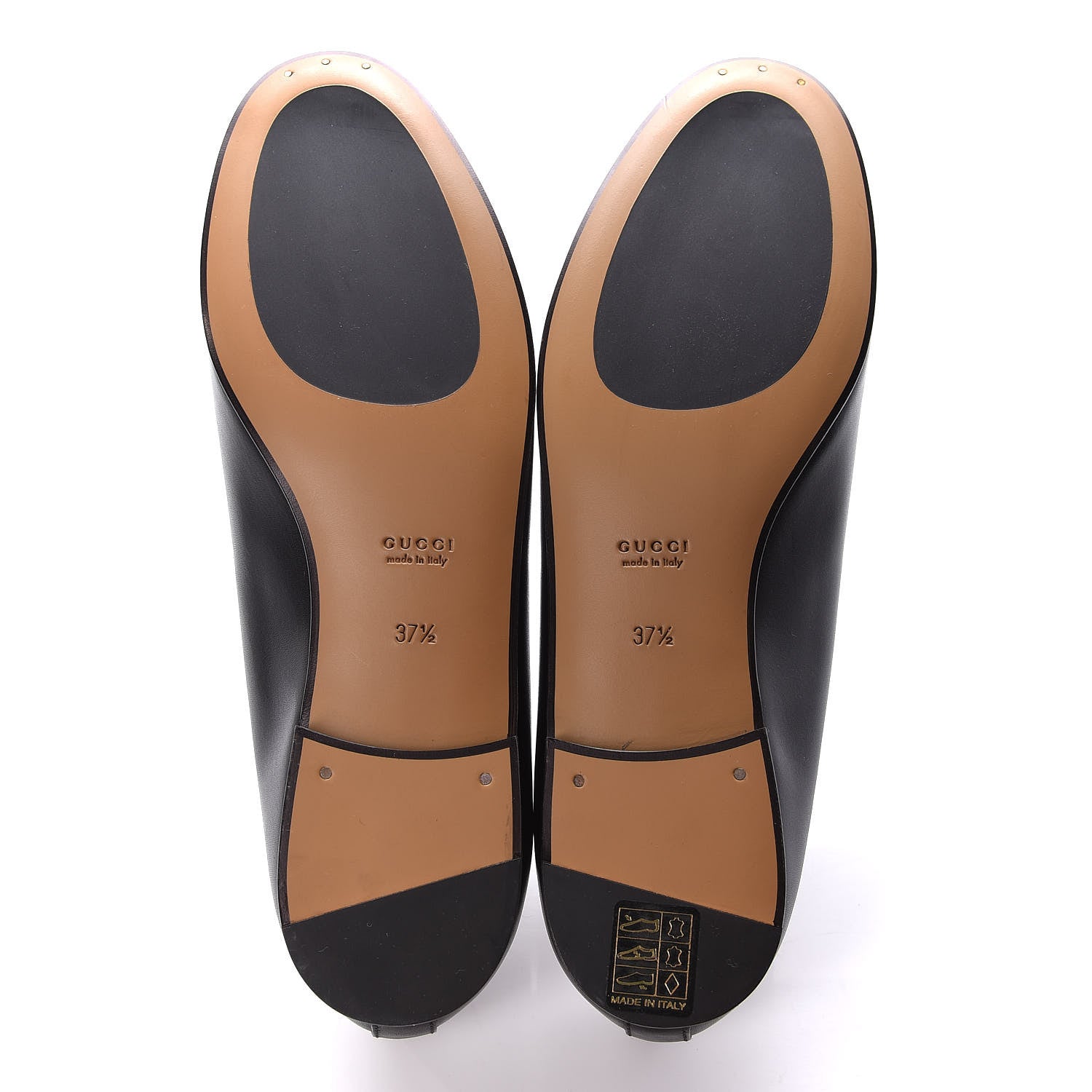 Gucci Calfskin Womens Jordaan Loafers 37.5 Black 5 of 8