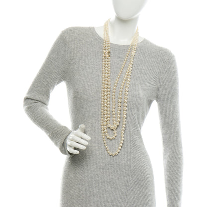 Chanel Pearl CC Multi Strand Long Necklace Light Gold 2 of 6