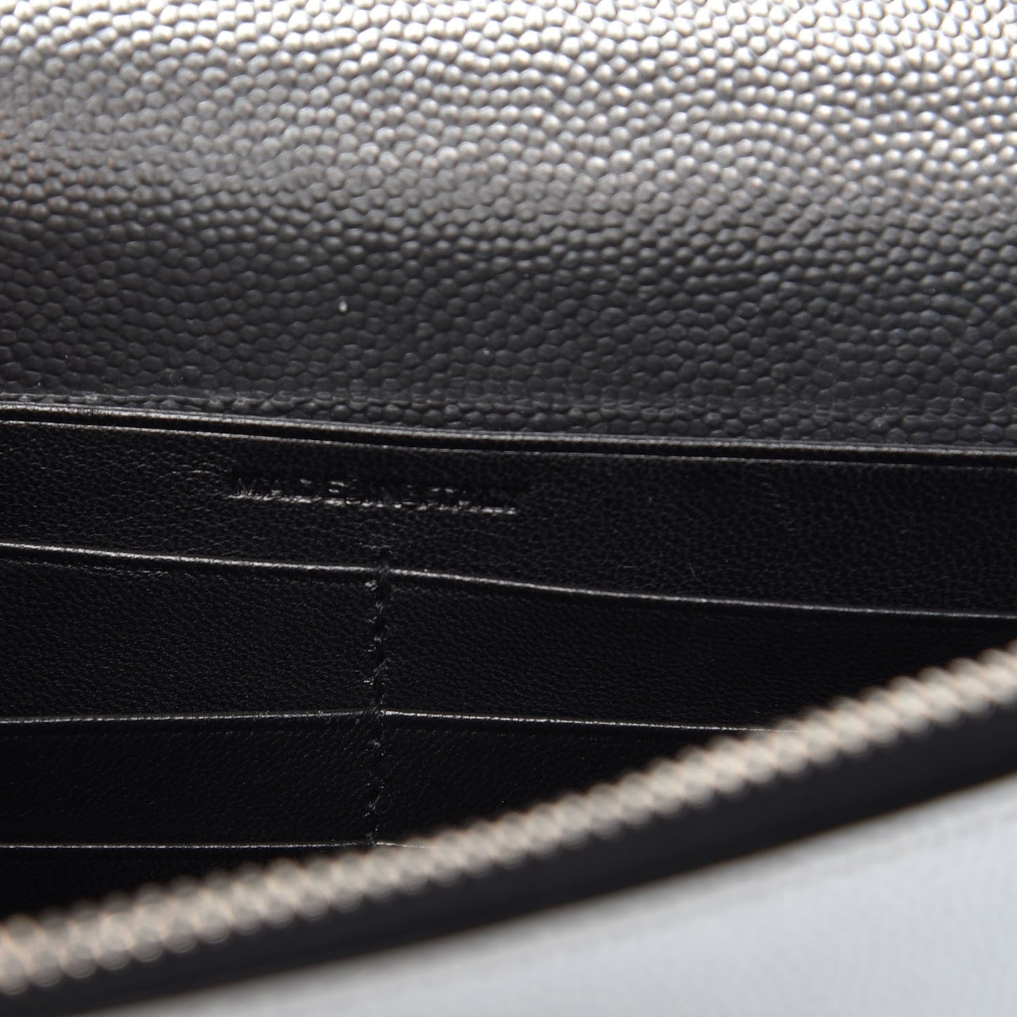 Metallic Grain De Poudre Kate Monogram Tassel Chain Wallet Silver