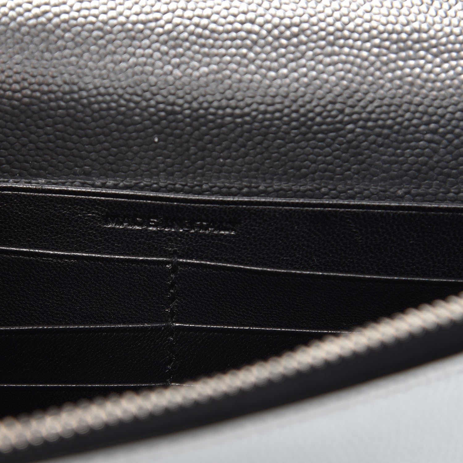 Saint Laurent Metallic Grain De Poudre Kate Monogram Tassel Chain Wallet Silver 6 of 6