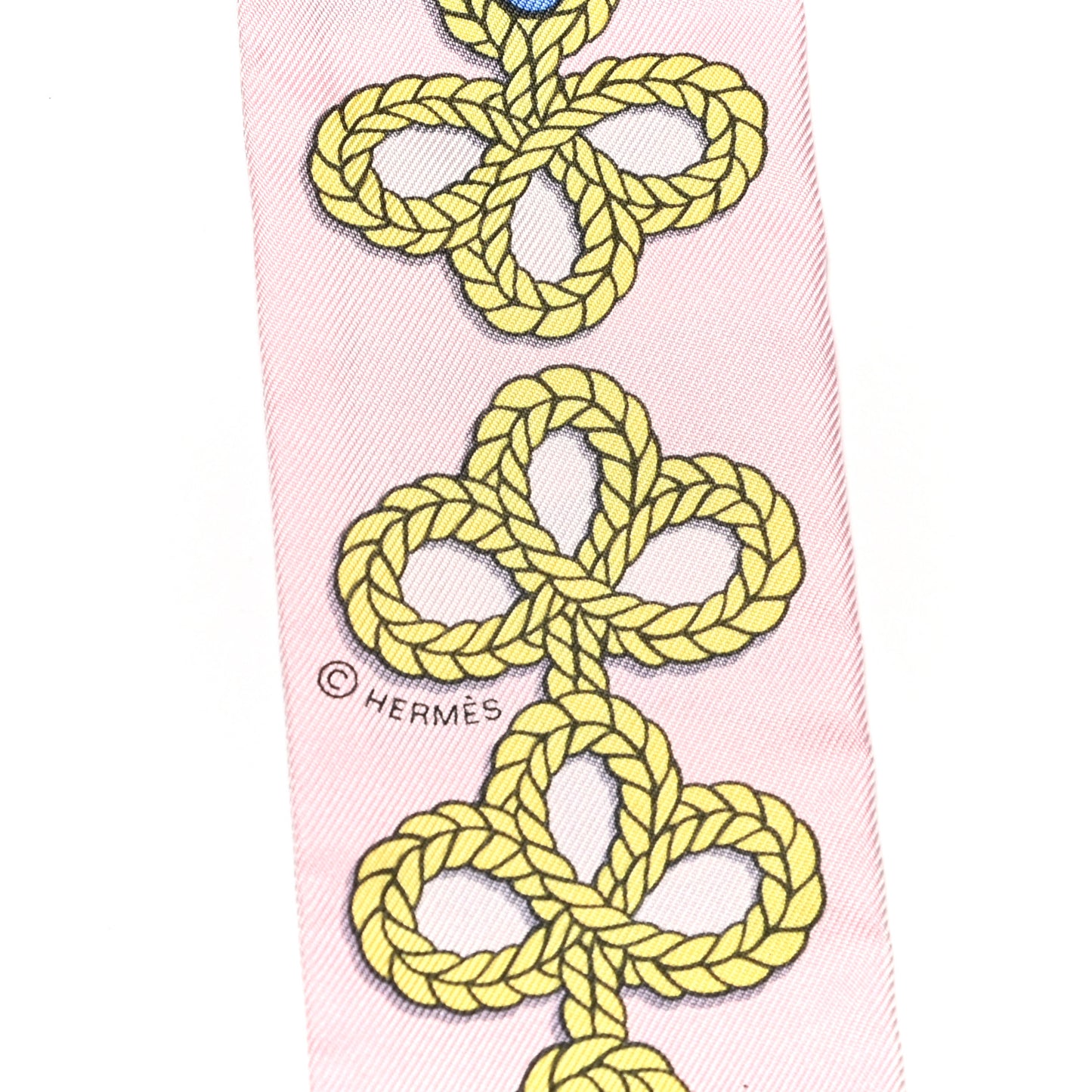 Silk Galons Et Brandebourg Twilly Rose Pale Bleu Jean