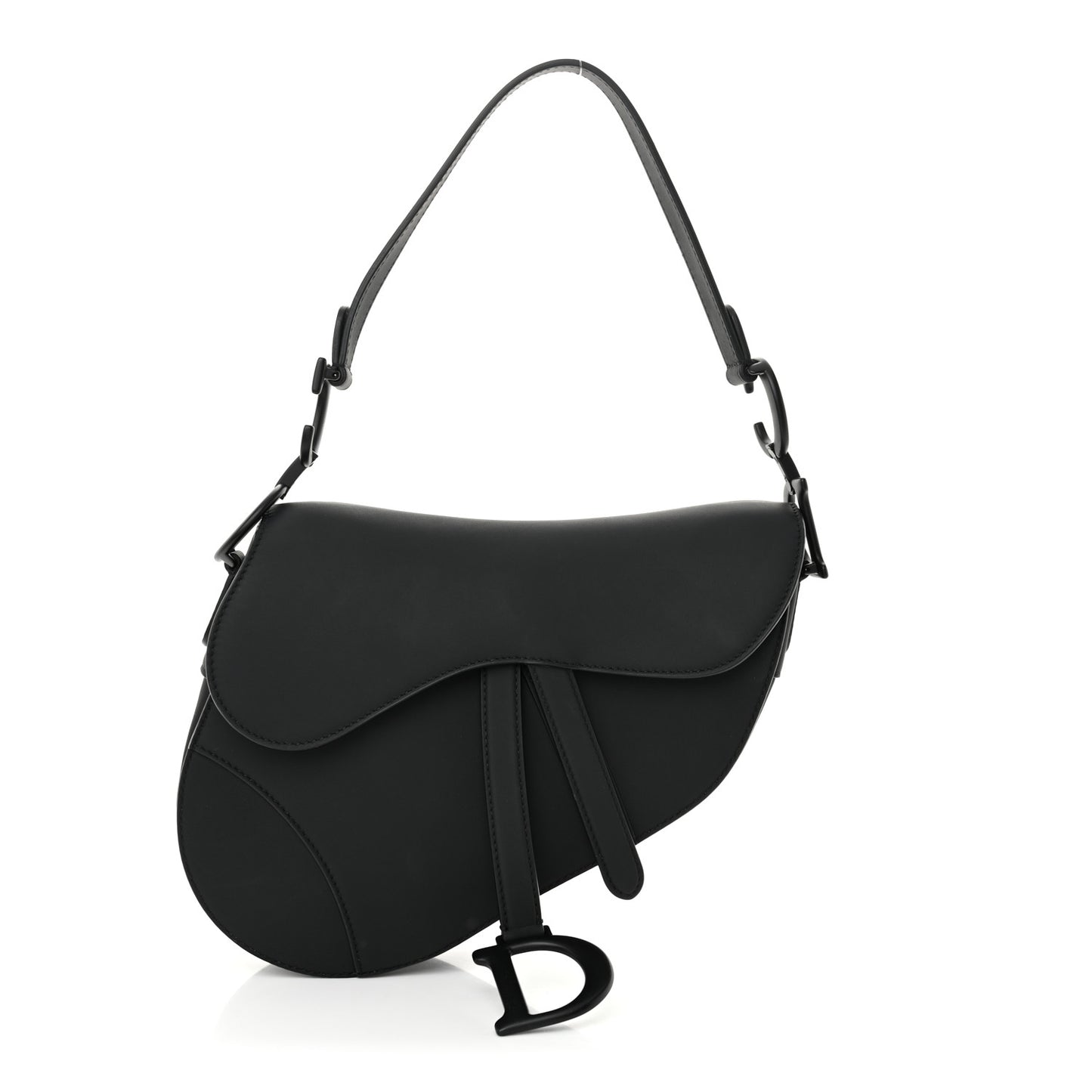 Ultra Matte Calfskin Saddle Bag Black