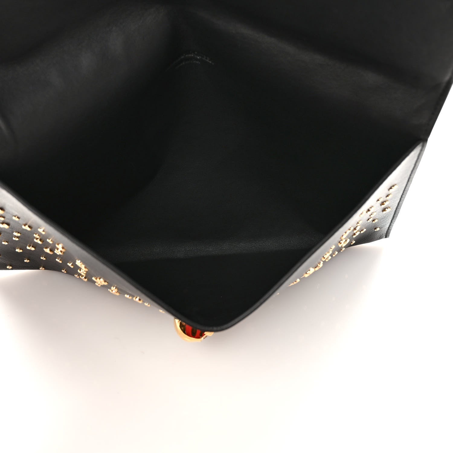 Alexander McQueen Calfskin Studded Skull Envelope Clutch Black 5 of 6