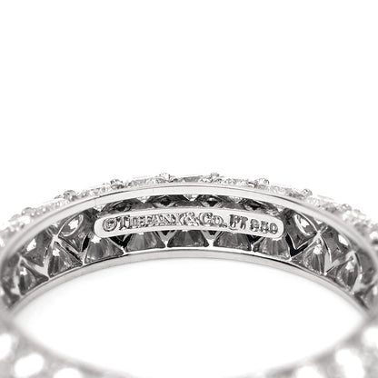 Tiffany Platinum Diamond Etoile Three-Row Band Ring 49 4.75 4 of 4