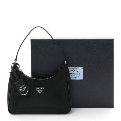 Prada Tessuto Nylon Saffiano Mini Re-Edition 2005 Bag Black 12 of 12