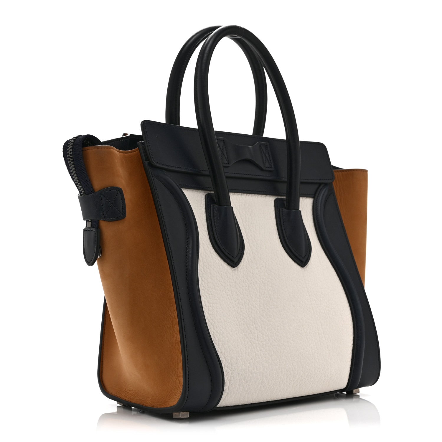 Celine Baby Grained Calfskin Nubuck Micro Tri-Color Luggage White 3 of 10