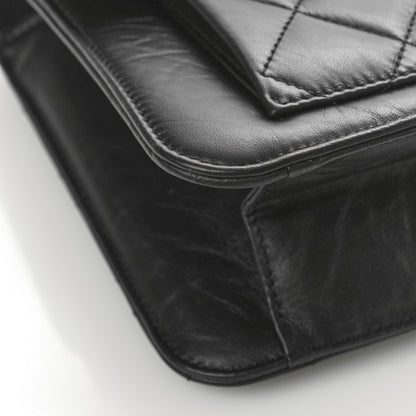Chanel Aged Calfskin Quilted Large Double You Flap Black 8 of 9
