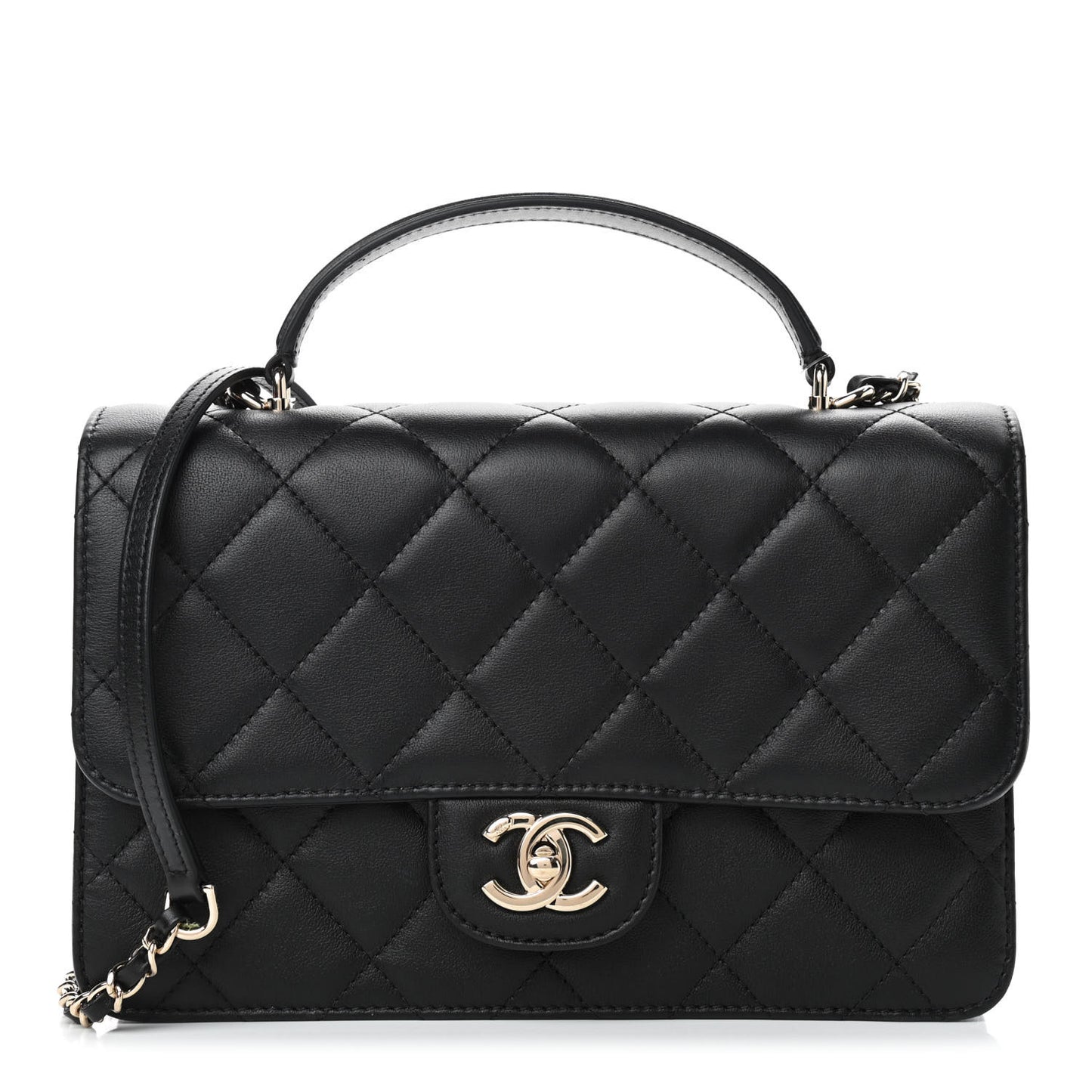 Calfskin Quilted Coco Lady Flap Black