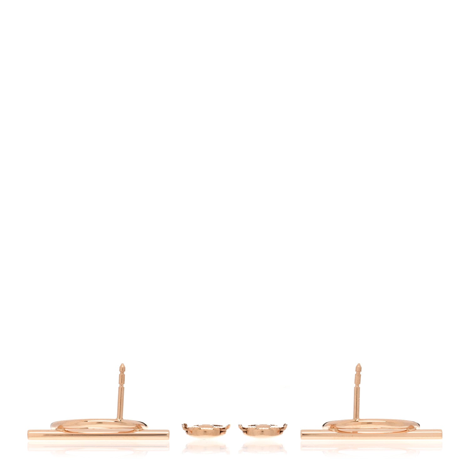 Hermes 18K Rose Gold MM Echappee Earrings 3 of 5