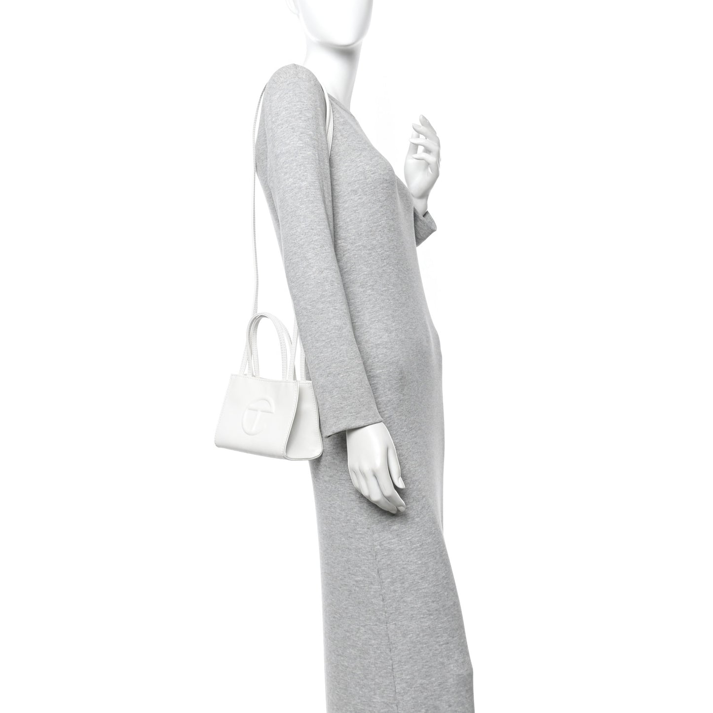 Vegan Leather Small Shopping Bag White