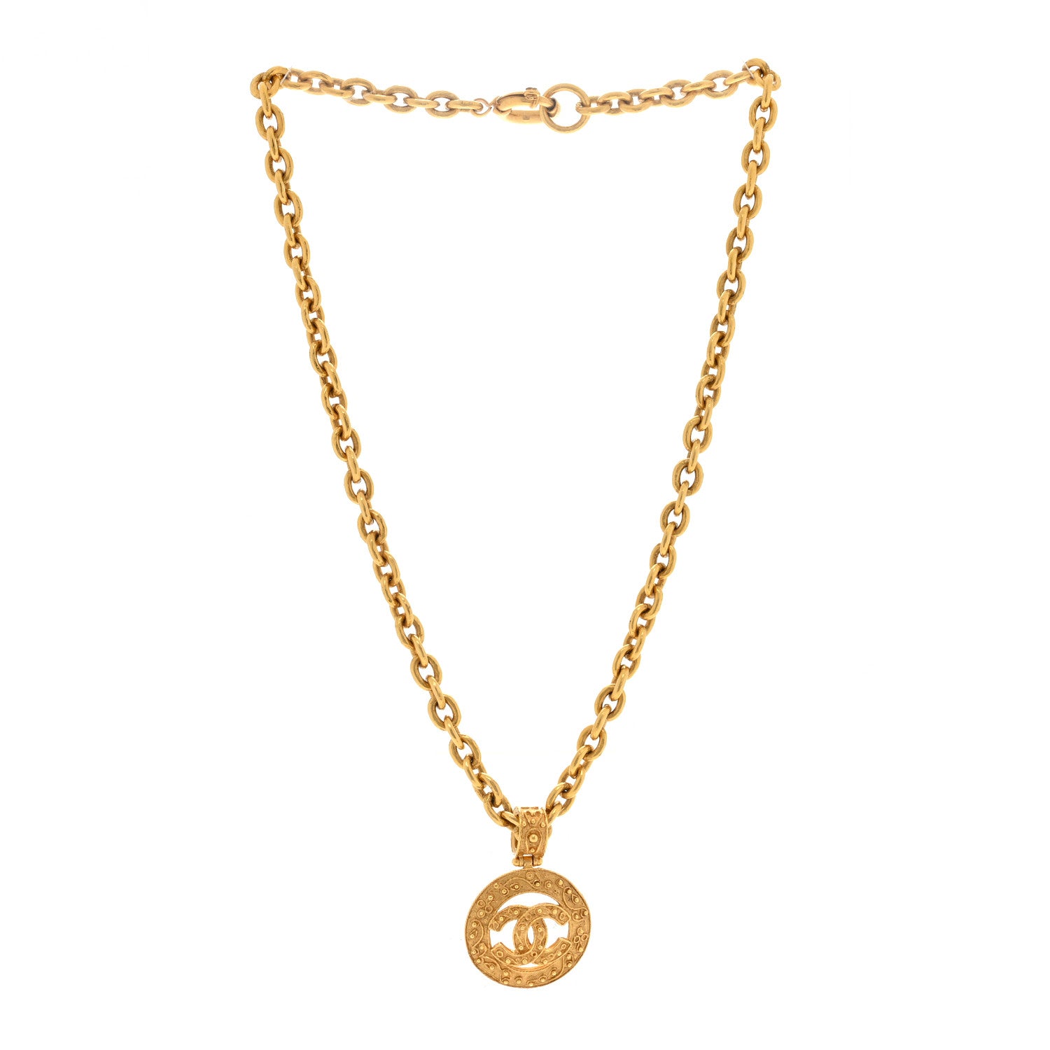 Chanel CC Chain Pendant Long Necklace Gold 3 of 5