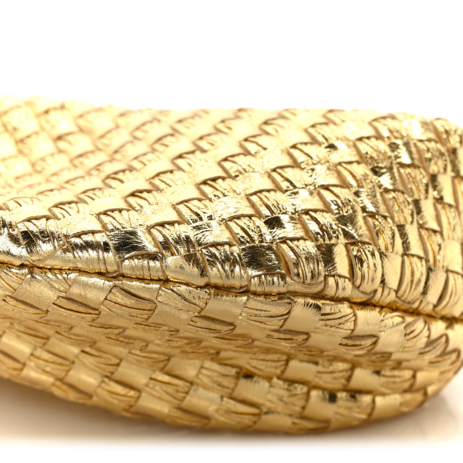 Bottega Veneta Laminated Calfskin Pressed Intreccio Mini Jodie Gold 11 of 11