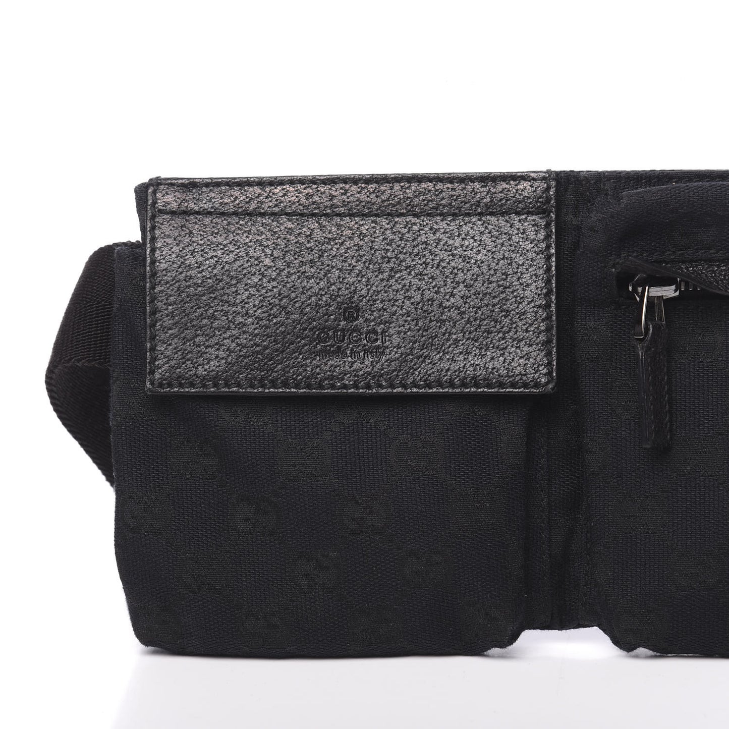 GG Monogram Double Pocket Belt Bag Black