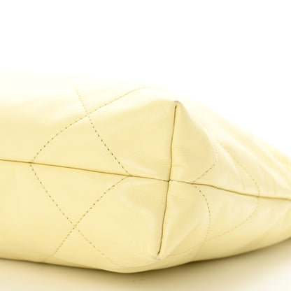 Chanel Shiny Calfskin Quilted Small Chanel 22 Light Yellow 11 of 11