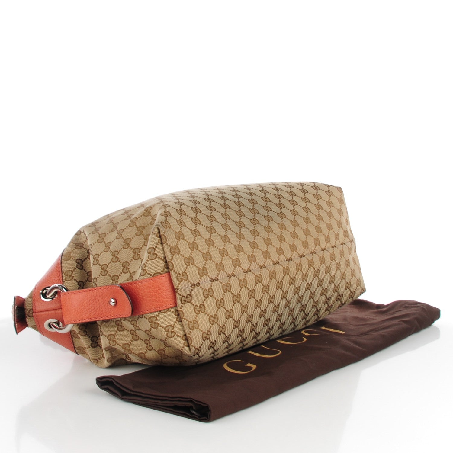 Gucci Monogram Medium Bamboo Bar Tote Orange 5 of 10