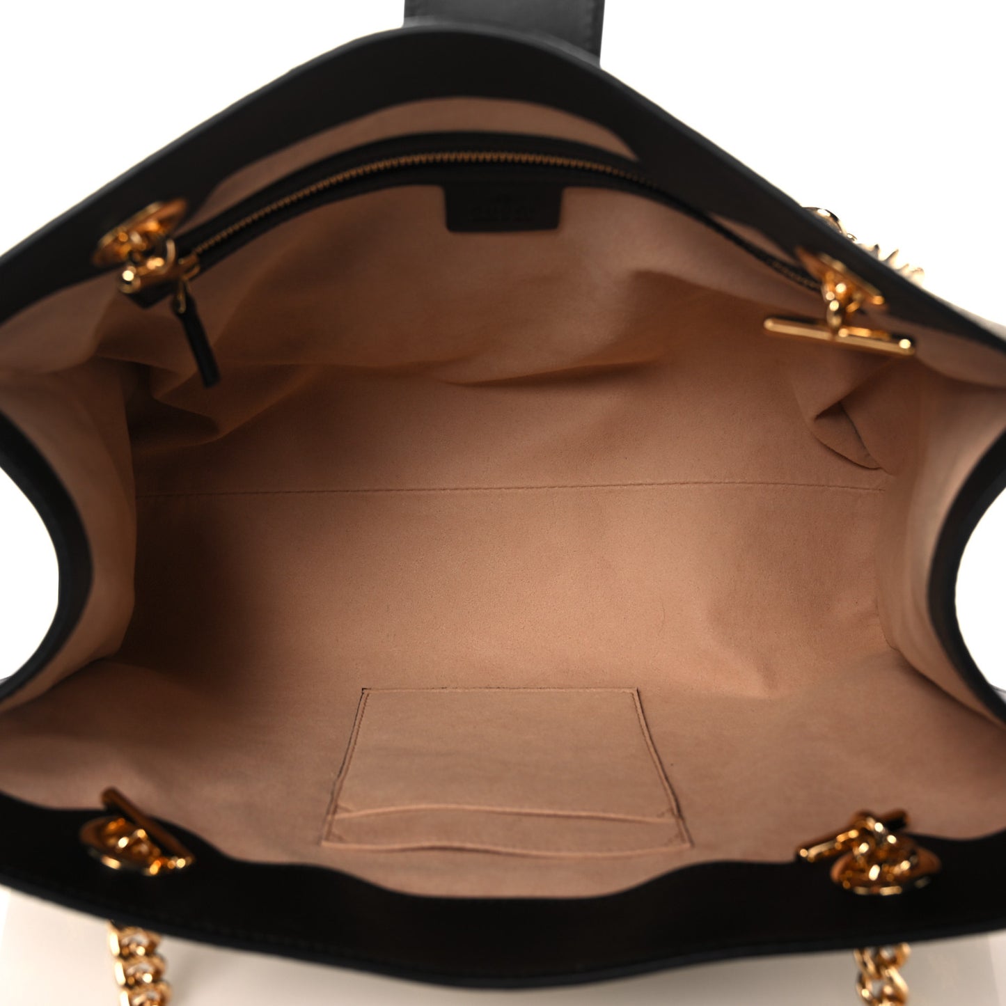 GG Supreme Monogram Bees Medium Padlock Tote Beige Oro Black