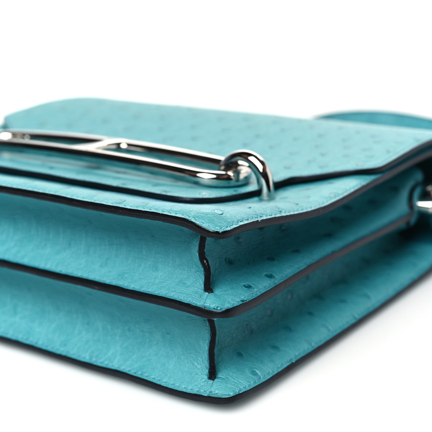 Hermes Ostrich Sac Roulis 23 Vert Verone 10 of 13