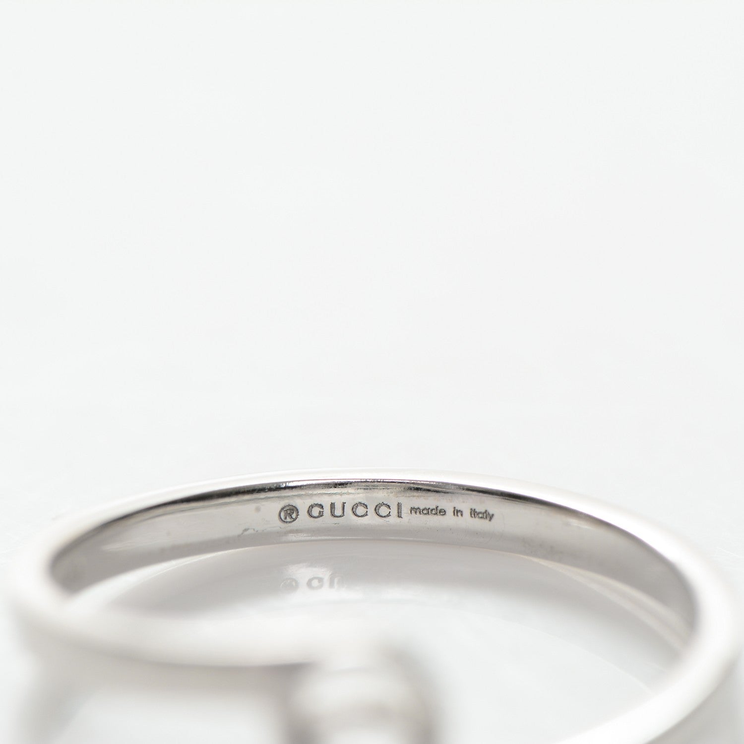 Gucci 18K White Gold Running G Ring 7.5 5 of 6
