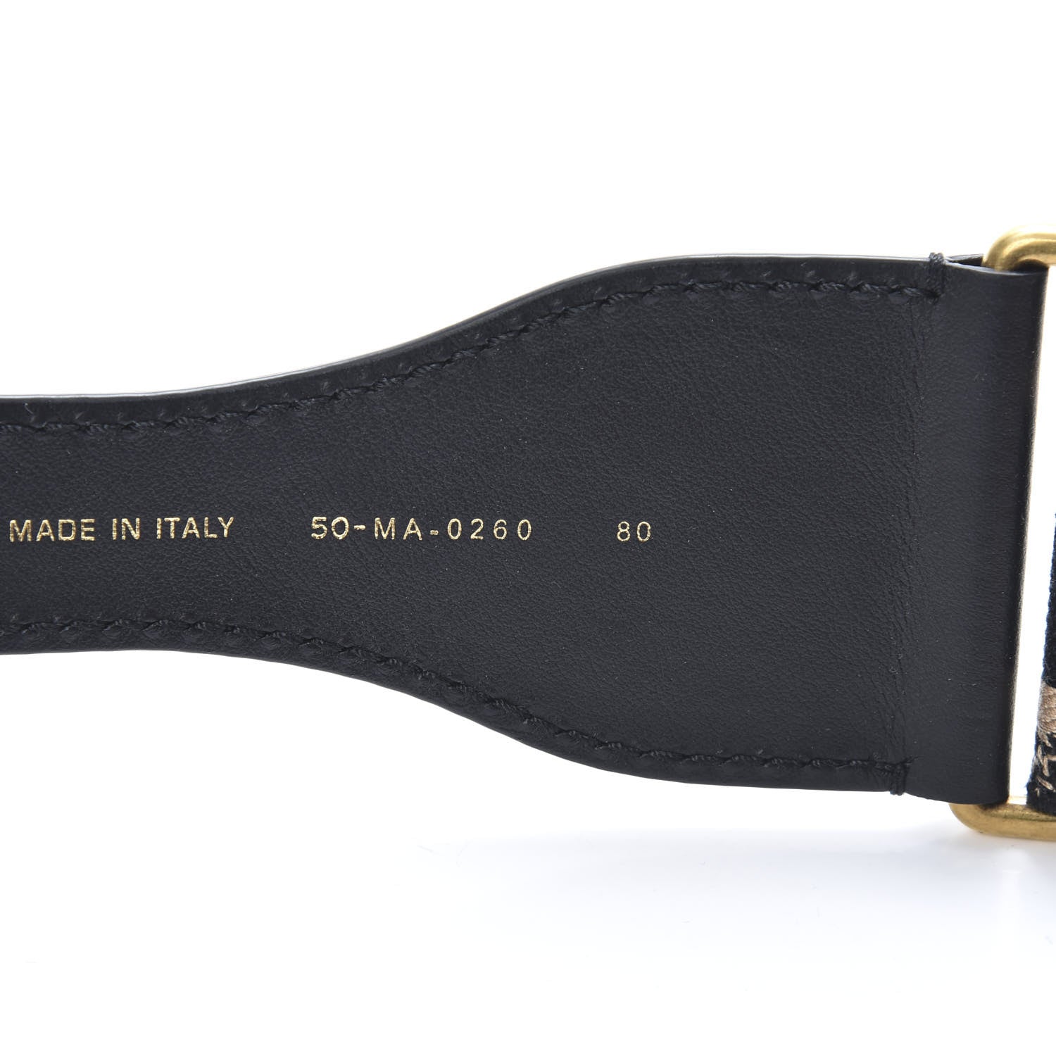 Christian Dior Canvas Embroidered Large Book Belt 80 32 Black Beige 5 of 5