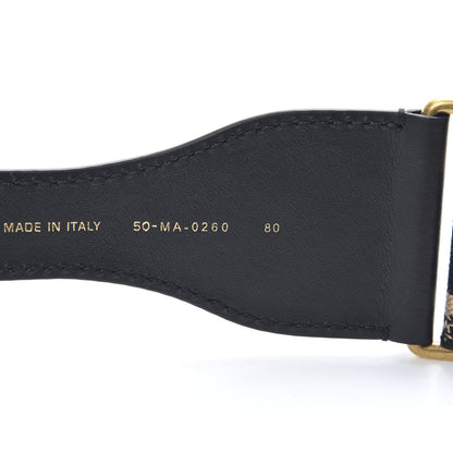 Christian Dior Canvas Embroidered Large Book Belt 80 32 Black Beige 5 of 5