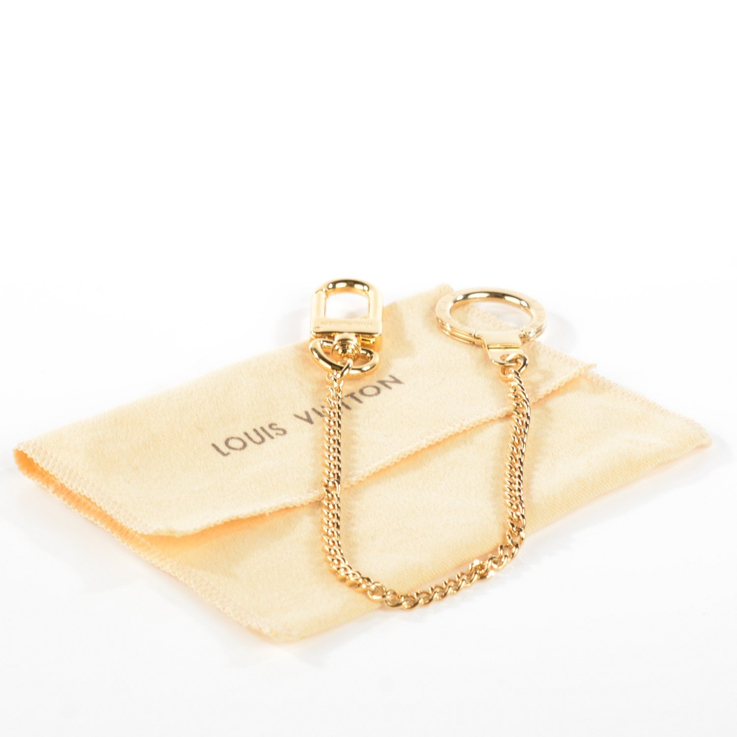 Louis Vuitton Metal Pochette Extender Key Ring Chain Gold 3 of 4
