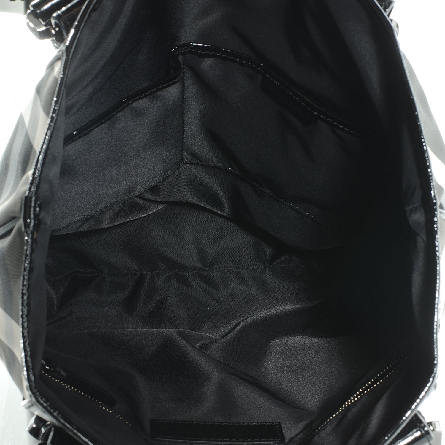 Burberry Patent Trim Smoked Check Tote Black 5 of 8