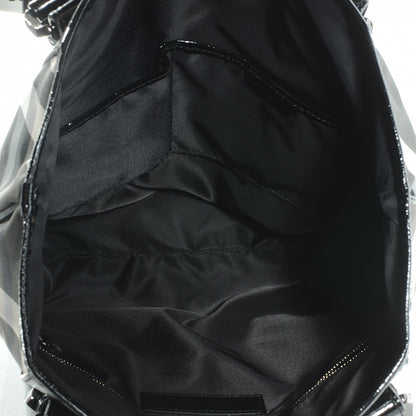 Burberry Patent Trim Smoked Check Tote Black 5 of 8