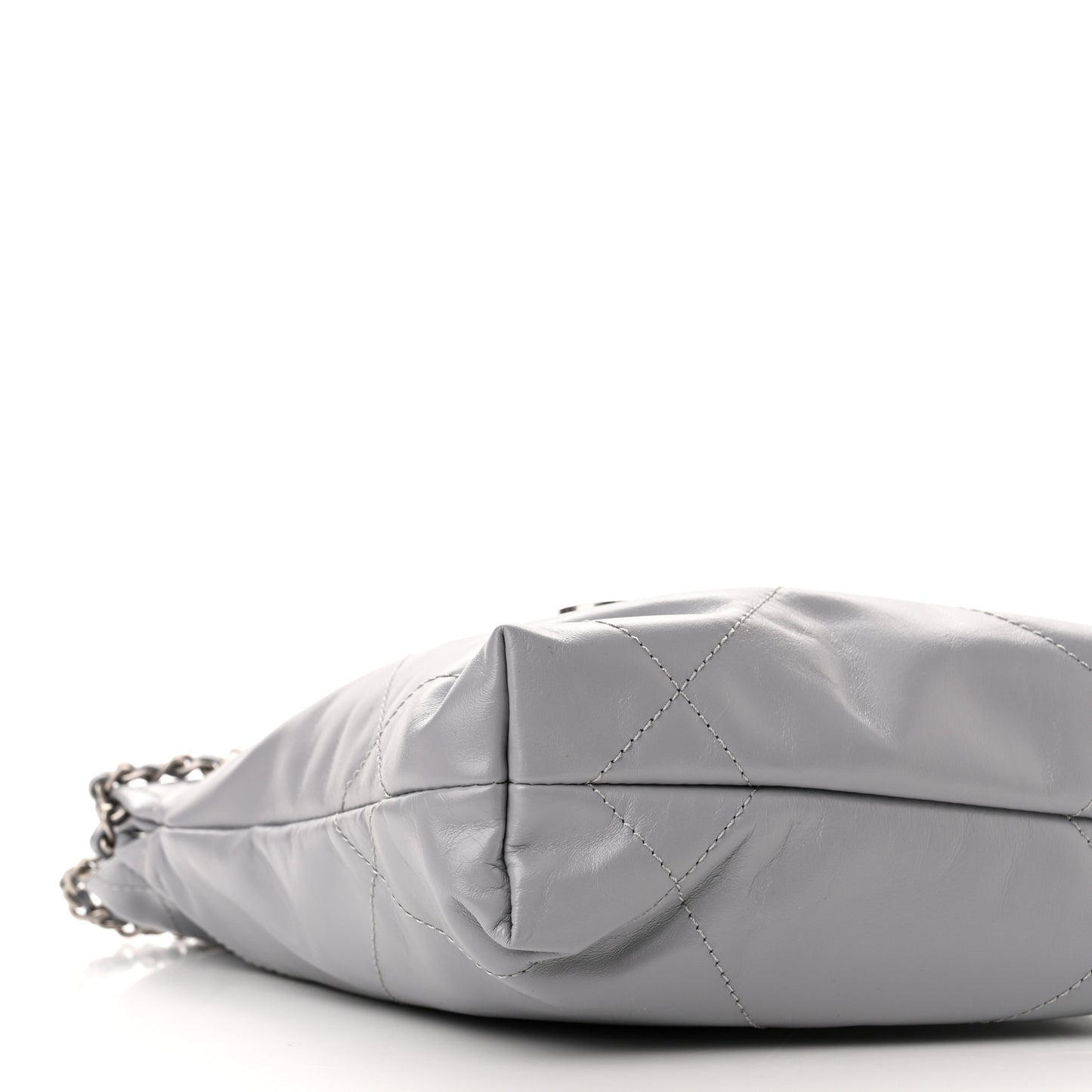 Shiny Calfskin Quilted Mini Chanel 22 Grey