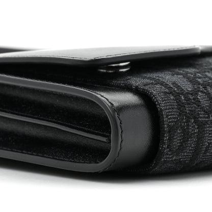 Christian Dior HOMME Oblique Double Saddle Wallet Black 13 of 16